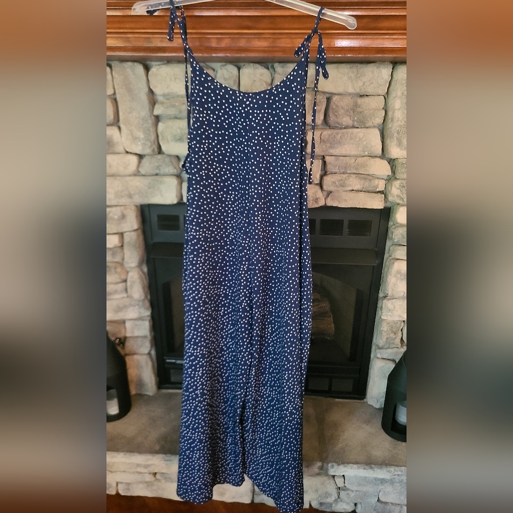 Navy Blue Polka Dot Jumpsuit
